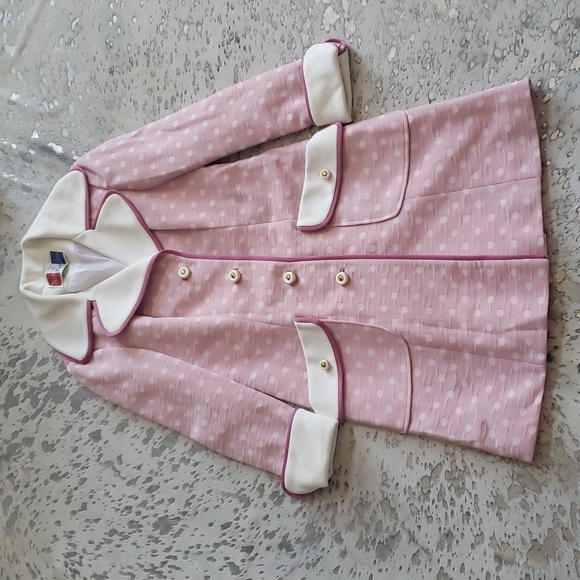 *SOLD* Lilli Ann Knit Vintage Jackie O Polka Dot Coat - Picture 2 of 11